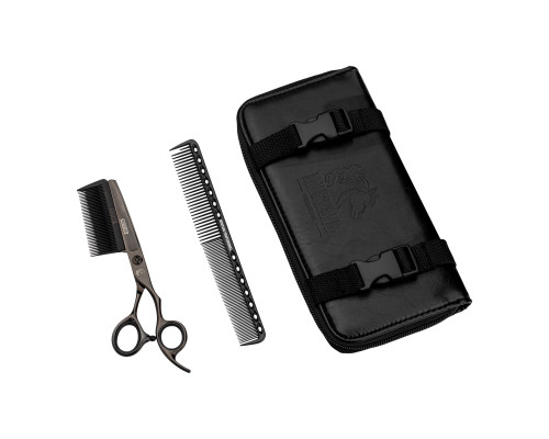 Ножницы прямые с расческой Mustang Premium NPR-016 Черный 6,0 дюймов